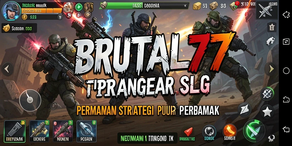 Tampilan gameplay SLG intens dan menarik di BRUTAL77.