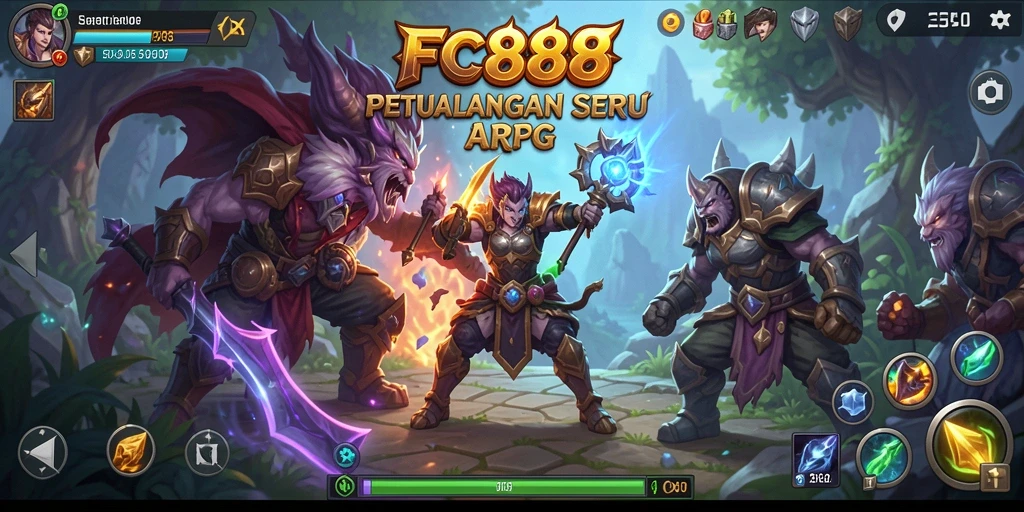 Screenshot FC888 menampilkan aksi seru dalam pertarungan ARPG.