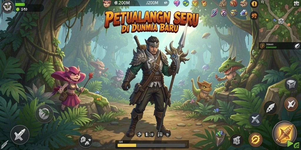 Tangkapan layar gameplay menampilkan aksi seru dalam eksplorasi J200M.