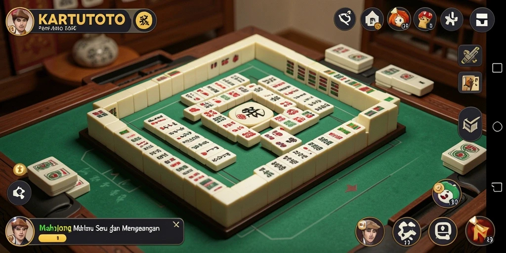 Tampilan gameplay seru dari KARTUTOTO dengan ubin Mahjong yang menawan.