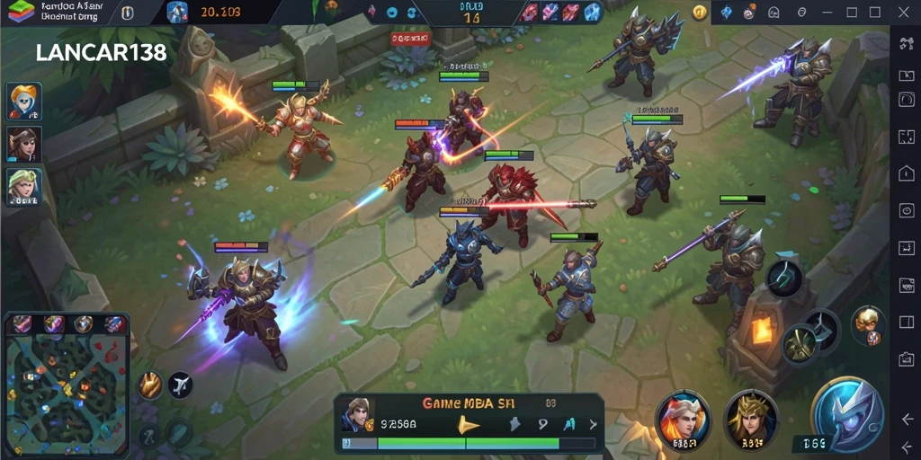 Tampilan gameplay menarik dari LANCAR138 yang menunjukkan pertarungan tim strategis.