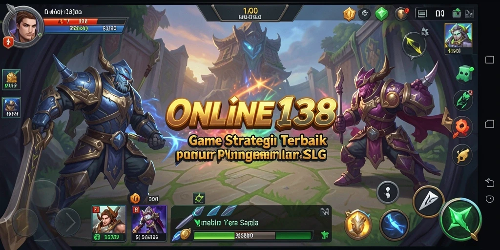 Screenshot utama menunjukkan pengalaman pertempuran epik di ONLINE138.