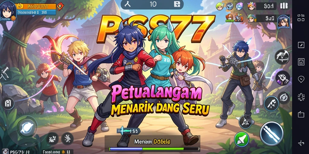 Tampilan menakjubkan dari gameplay PSG77 dengan karakter anime yang hidup.