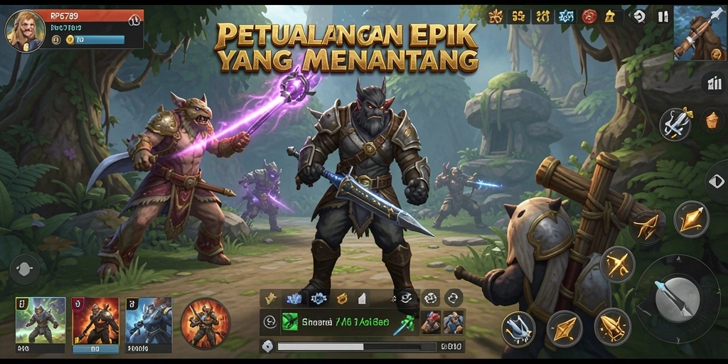 Screenshot RP6789 menunjukkan petualangan mendebarkan pemain di dunia fantasi.