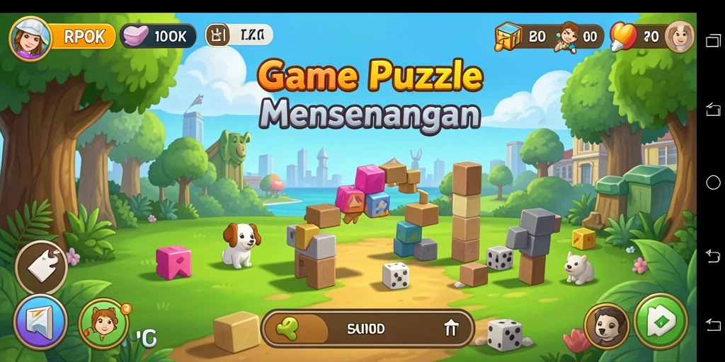 Tampilan gameplay Puzzle RPOK yang mengasyikkan dan menantang.
