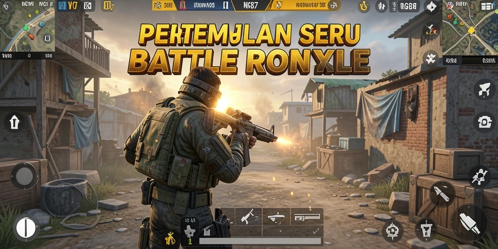 Screenshot gameplay seru dalam pertempuran Battle Royale di WG87.