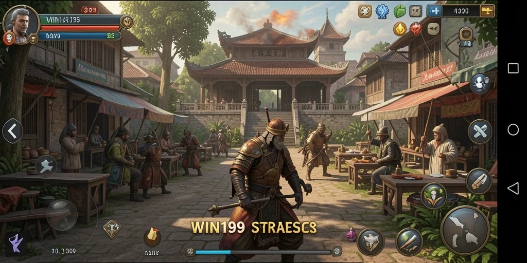 Tampilan utama gameplay WIN199 yang penuh strategi dan aksi.